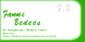 fanni bedecs business card
